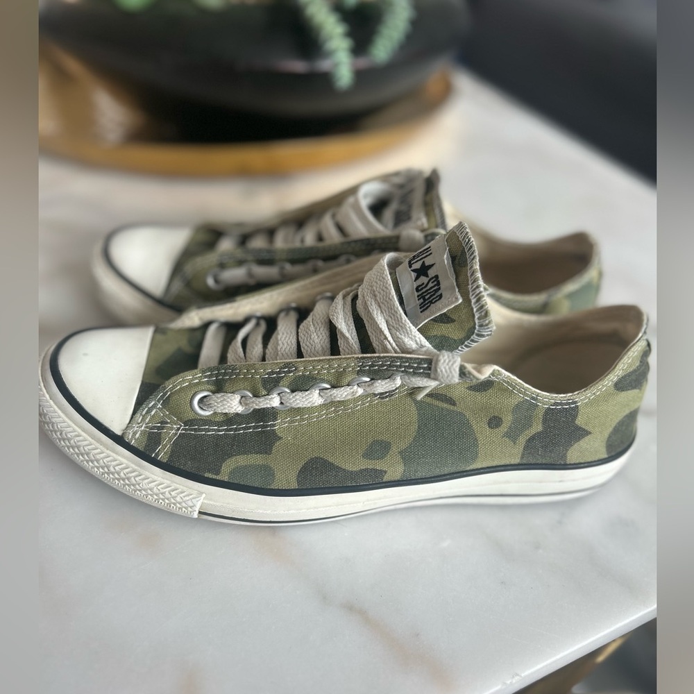 Converse Chuck Taylor All Star Ox Black/Khaki/White Camo Sneakers Size M9/W 11